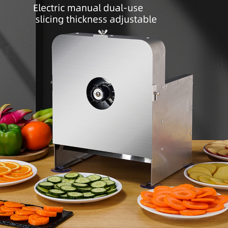 Commercial Bread Slicer - เครื่องหั่นผักและผลไม้เอนกประสงค์แบบไฟฟ้า อัตโนมัติ หั่นมะนาว มันฝรั่ง ใช้งานได้ทั้งแบบธรรมดาและแบบไฟฟ้า