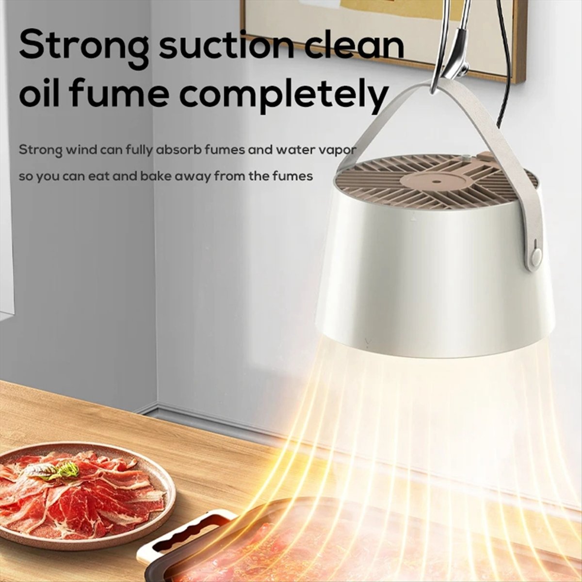 Commercial Kitchen Ventilation - M10K เครื่องดูดควันแบบพกพา พัดลมดูดควันในครัว เครื่องดูดควันแบบตั้งโต๊ะสำหรับทำอาหาร 3 ระดับความเร็ว