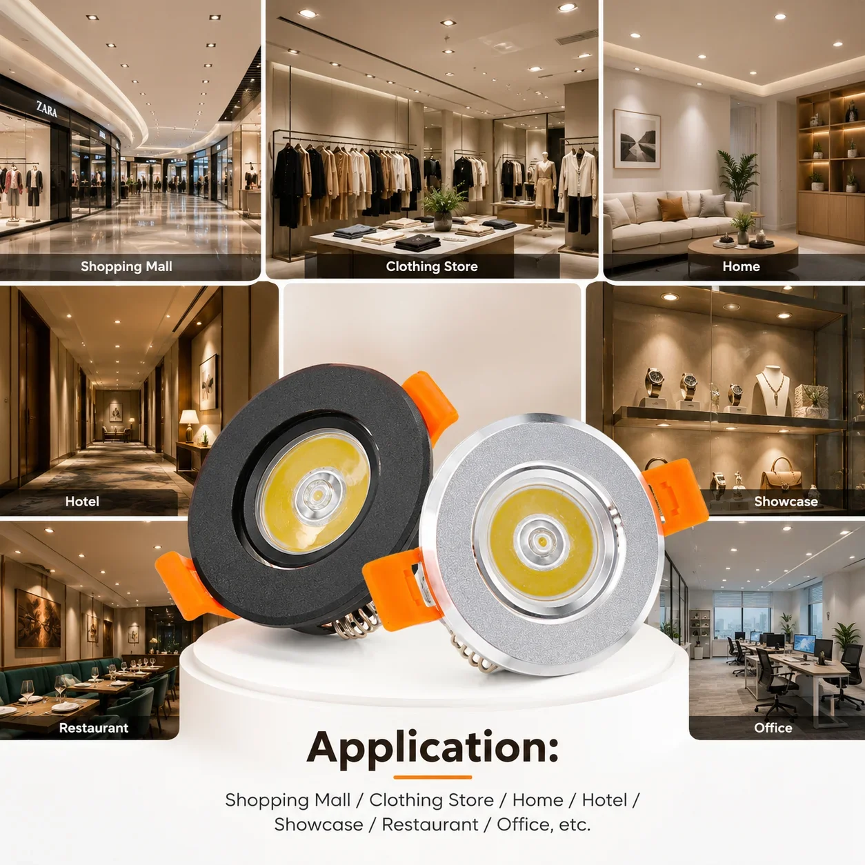 Commercial Kitchen Ceiling - โคมไฟดาวน์ไลท์ LED ปรับระดับได้ JOYINLED, ไฟสปอตไลท์เพดานขนาดเล็กแบบ COB