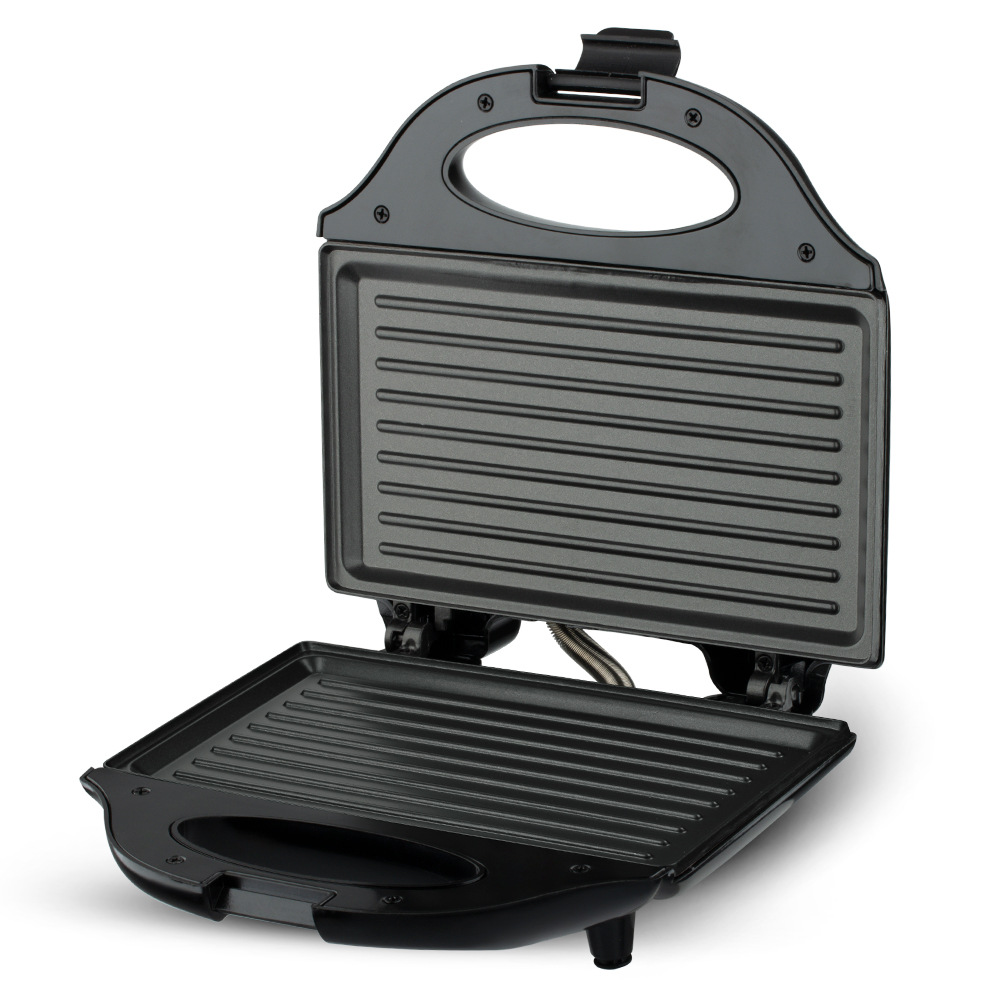 Sandwich Press Panini - เครื่องทำแซนวิชวาฟเฟิลไฟฟ้า อุปกรณ์ครัวอเนกประสงค์ เครื่องทำวาฟเฟิลอาหารเช้า กระทะเหล็กเคลือบกันติด