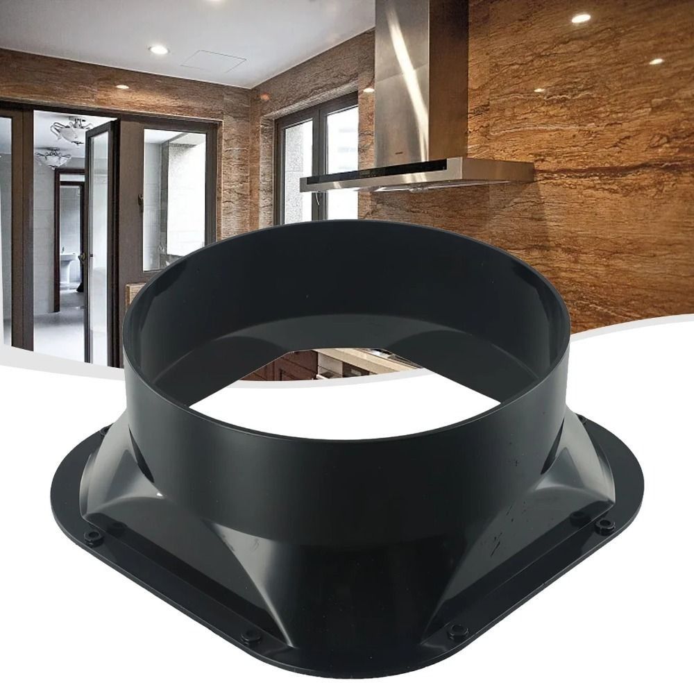 Commercial Kitchen Ventilation - ข้อต่อพัดลม ABS ข้อต่อหน้าแปลนติดผนัง สีดำ 100-300 มม.