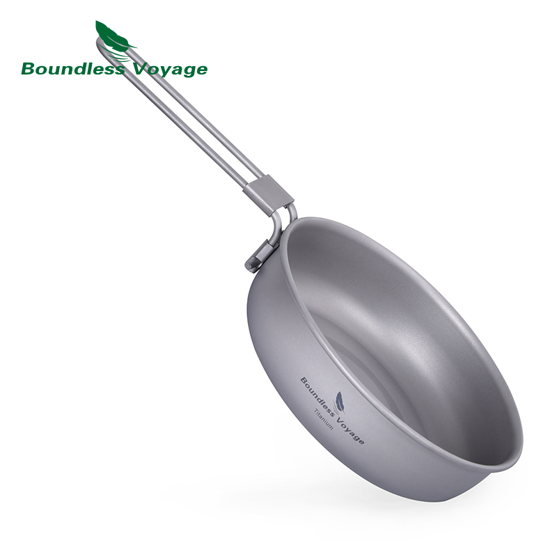 Commercial Kitchen Table - Boundless Voyage Ultra-Light ไทเทเนียมกระทะกับจับพับกลางแจ้ง Camping Skillet