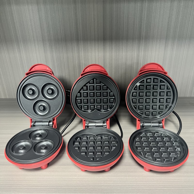 Sandwich Press Panini - เครื่องทำวาฟเฟิลรูปหัวใจขนาดเล็กอเนกประสงค์ เครื่องปิ้งขนมปังแบบสองด้าน เครื่องอบขนมแบบพกพาสำหรับงานเลี้ยงครอบครัว