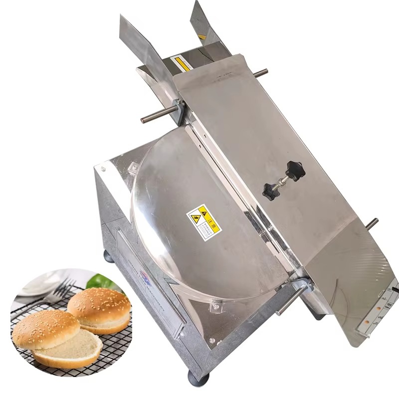 Commercial Bread Slicer - เครื่องตัดขนมปังเบอร์เกอร์และขนมปังแบบสั่งทำพิเศษ สแตนเลสสตีล สำหรับร้านเบเกอรี่เชิงพาณิชย์ แบบอัตโนมัติ