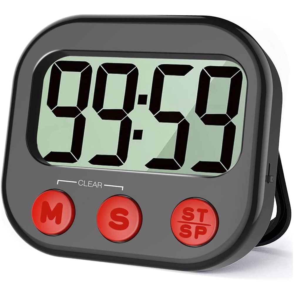 Commercial Kitchen Timer - นาฬิกาจับเวลาแบบแม่เหล็กดิจิตอลจับเวลาถอยหลังตั้งโชว์หน้าจอ LCD ขนาดใหญ่สำหรับทำอาหาร