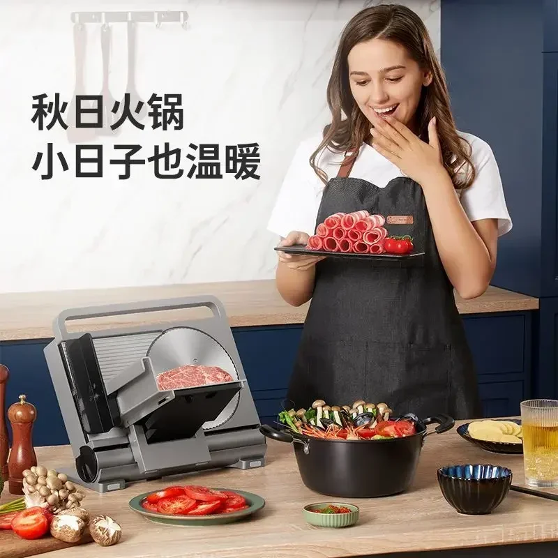 Commercial Bread Slicer - เครื่องหั่นเนื้อแบบพับได้สำหรับใช้ในครัวเรือนและธุรกิจขนาดเล็ก หั่นขนมปังและเนื้อแกะแบบม้วนได้อย่างง่ายดาย เครื่องทำชาwarma