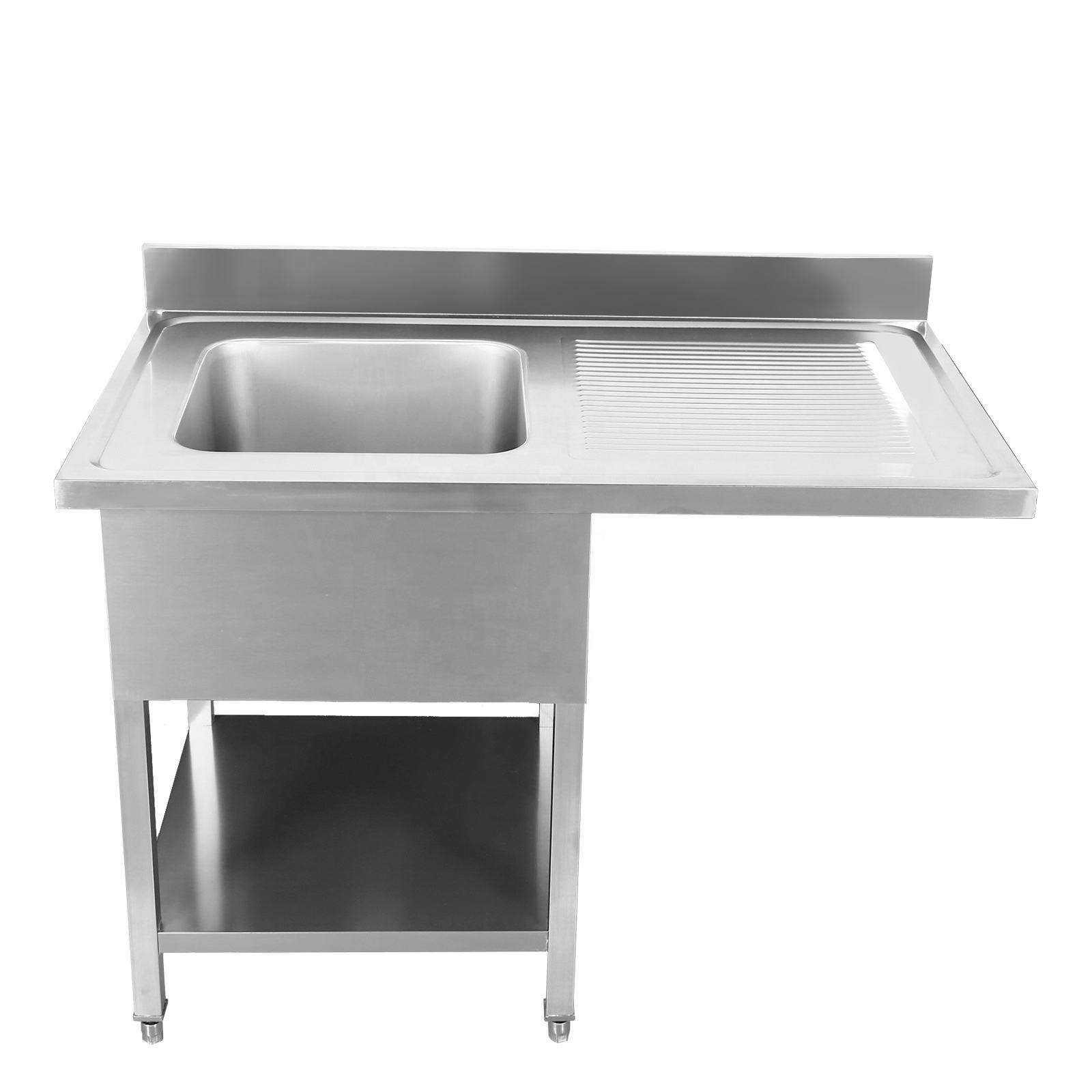 Commercial Kitchen Table - โต๊ะทำงานสแตนเลส อ่างล้างจานครัวเชิงพาณิชย์ อ่างล้างจานเหล็ก ปากีสถาน พร้อมที่วางจาน