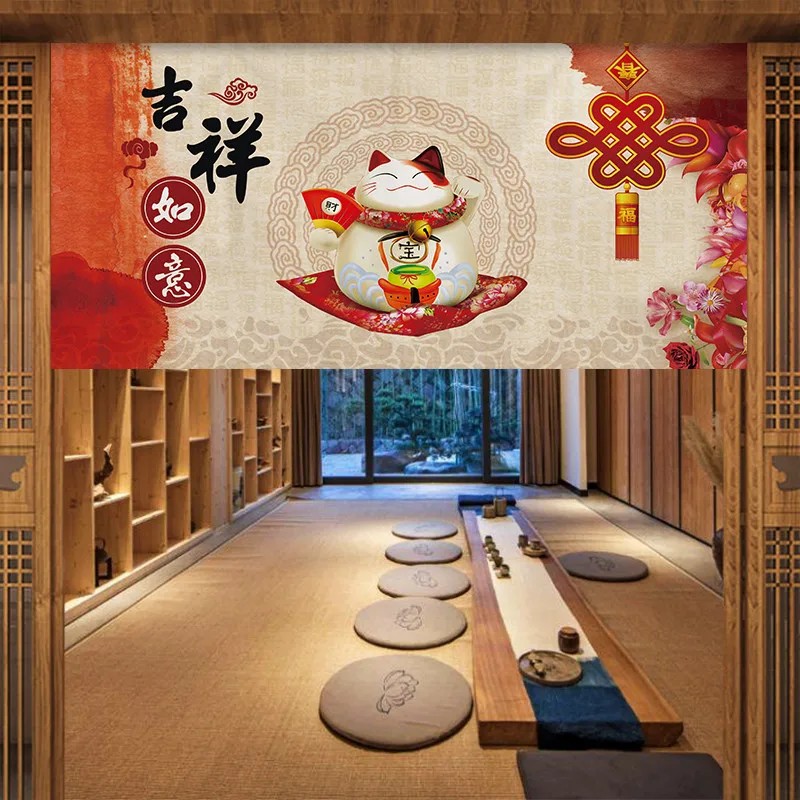 Commercial Kitchen Ceiling - VIKAMA ผ้าม่านประตูสไตล์ญี่ปุ่นฟูจิ คิโมโน โนเร็น แบบติดเวลโคร ไม่ต้องเจาะ