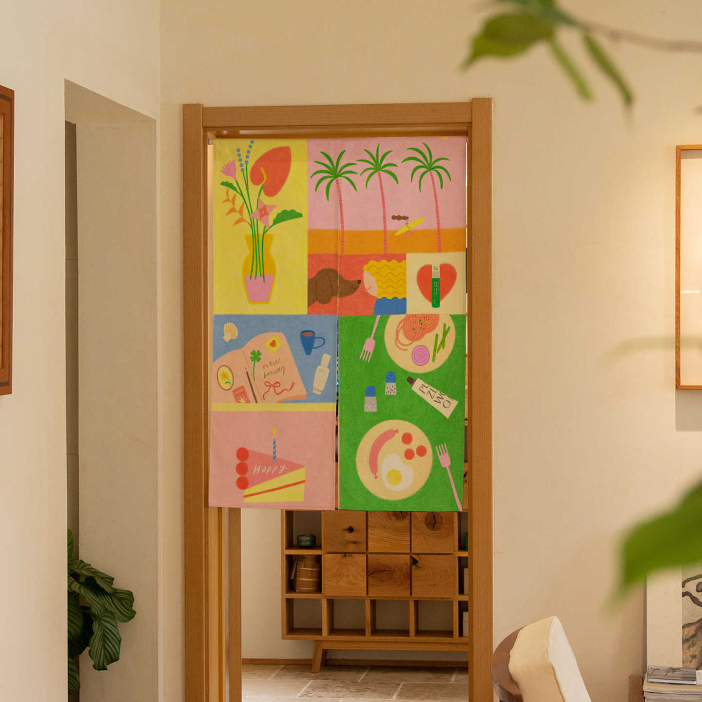 ม่านประตูโนเรนลายวาดมือสไตล์ทร - Commercial Kitchen Ceiling บทวิจารณ์และราคา