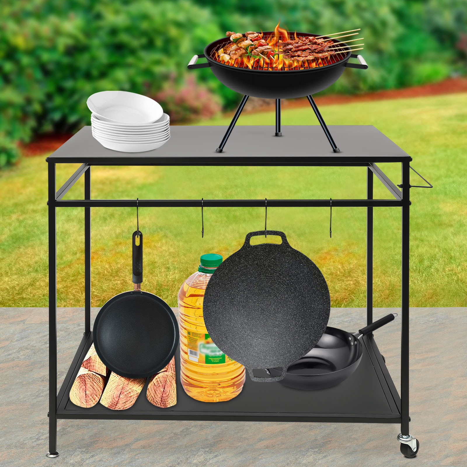 โต๊ะทำอาหารเคลื่อนที่แบบสองชั้ - Commercial Kitchen Table บทวิจารณ์และราคา