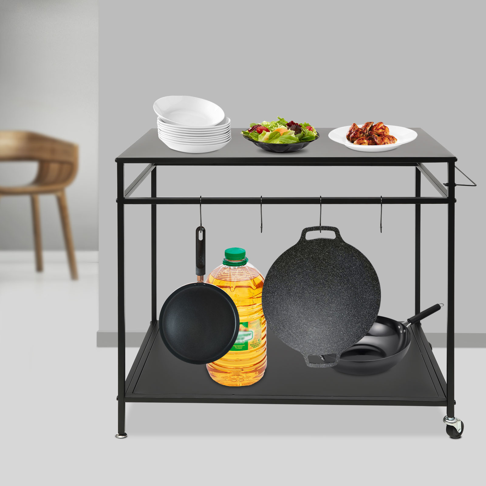 โต๊ะทำอาหารเคลื่อนที่แบบสองชั้ - Commercial Kitchen Table บทวิจารณ์และราคา