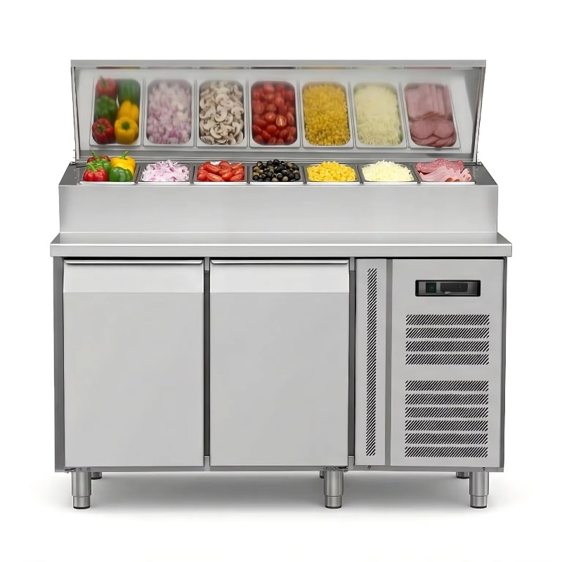 ตู้เย็นเตรียมอาหารแบบ OEM 2 ปร - Commercial Kitchen Table บทวิจารณ์และราคา