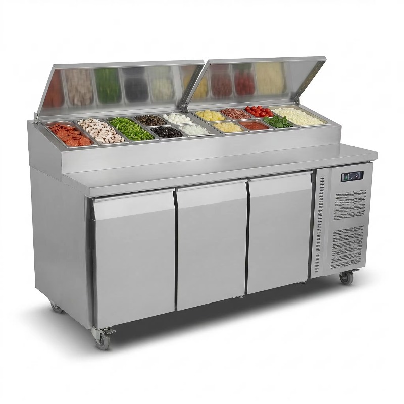 ตู้เย็นเตรียมอาหารแบบ OEM 2 ปร - Commercial Kitchen Table บทวิจารณ์และราคา