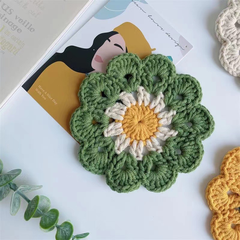 1PCS ทอ Coasters Sunflower เสื - Commercial Kitchen Table บทวิจารณ์และราคา