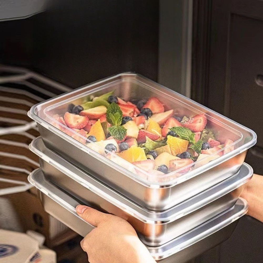 ถาดเสิร์ฟสแตนเลสเกรดอาหารพร้อม - Commercial Kitchen Organization บทวิจารณ์และราคา