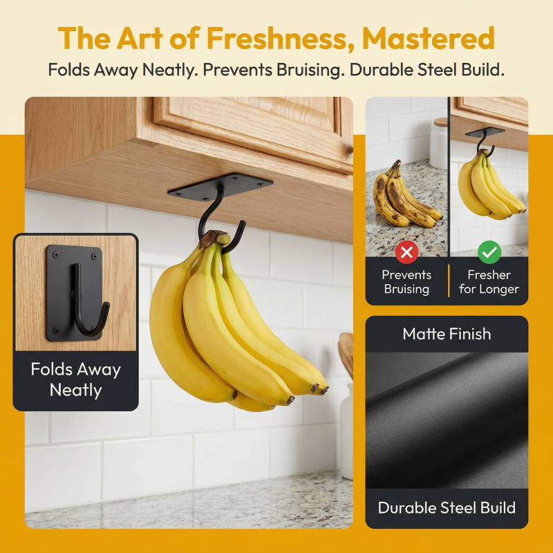 ตะขอแขวนกล้วยแบบติดผนังโลหะสีด - Commercial Kitchen Organization บทวิจารณ์และราคา